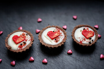 heart wedding valentines day tartlets love cake sweet baked heart shape dessert 