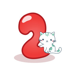 two number one illustration background baby shower banner happy birthday cartoon art design graphic cute vector card