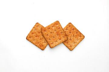 beef floss crackers. meal floss crackers isolated with white background 