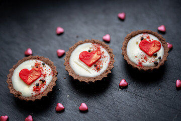 heart wedding valentines day tartlets love cake sweet baked heart shape dessert 