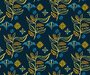 Vector ornamental hand drawing decorative background. Ethnic seamless pattern ornament. Vector pattern.