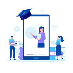 Online courses illustration concept. Illustration for websites, landing pages, mobile applications, posters and banners