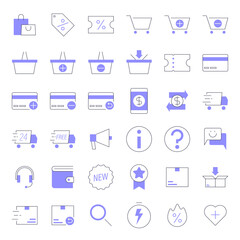 Colored line E-commerce Icons