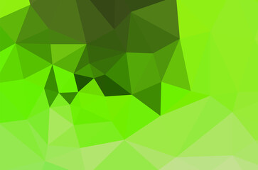 Abstract green vivid wallpaper mosaic background. Geometric triangle