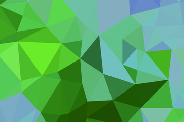 Abstract green vivid wallpaper mosaic background. Geometric triangle