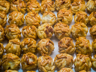 Panellets, sweet pastry cookie, Barcelona
