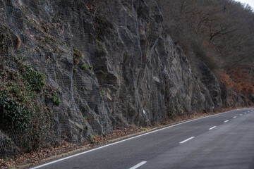 Rockfall protection next to a German road