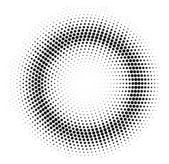 Design elements symbol Editable icon Halftone circle pattern black on white background. Vector illustration eps 10 with random dots. Dot data graphic form for booklet layout page, newsletters, banner