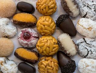 Panellets, sweet pastry cookie, Barcelona
