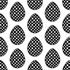 Seamless pattern made from hand drawn Easter eggs illustration. Isolated on white background.