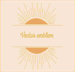 Vector boho icon and symbols - sun logo design templates - abstract design elements for decoration in modern minimalist style
