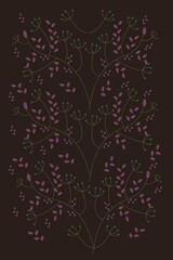 beautiful spring ornament with flowers and leaves on background