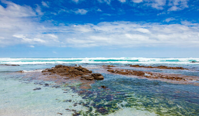 Fototapeta premium Sandy beach on western side of Cape Town peninsula