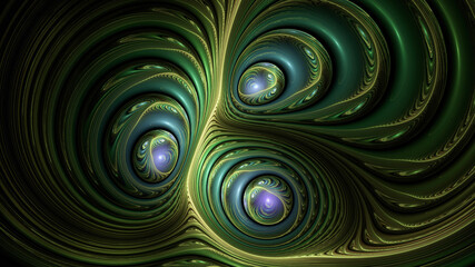 Abstract image. 3D. Fractal. Green texture. Graphic element for design.