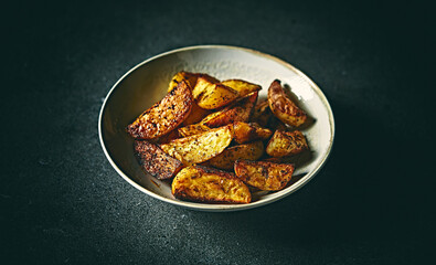 Rustic oven baked potatoes with herbs and sea salt