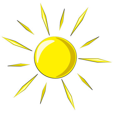 Single element Sun. Draw illustration in colors
