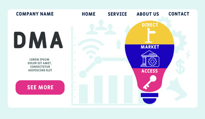 Vector website design template . DMA - Direct Market Access. business concept background. illustration for website banner, marketing materials, business presentation
