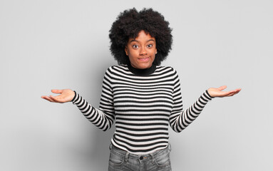  feeling puzzled and confused, doubting, weighting or choosing different options with funny...