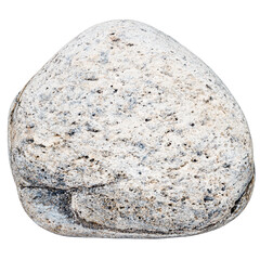 Top view of single gray pebble