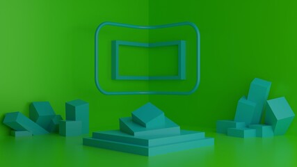 cube abstract background 3D render