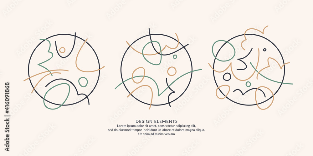 Poster a set of modern backgrounds with abstract elements and dynamic shapes. vector illustration.