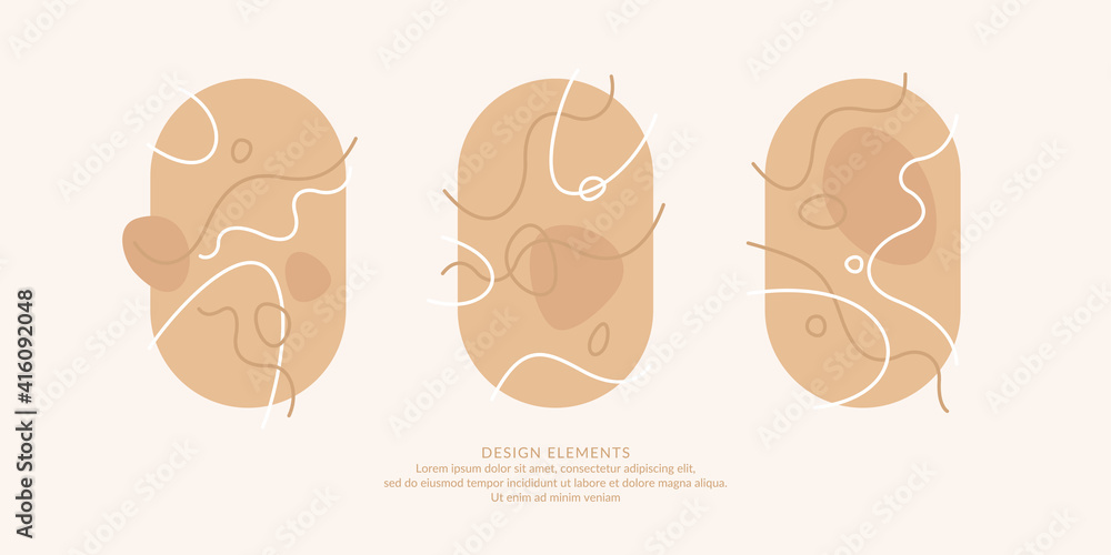 Poster a set of modern backgrounds with abstract elements and dynamic shapes. vector illustration.