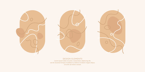 A set of modern backgrounds with abstract elements and dynamic shapes. Vector illustration.