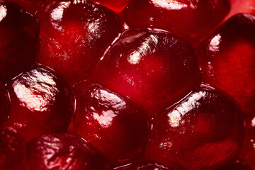 texture of peeled ripe pomegranate. close-up. macro