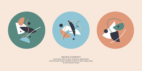 Abstract elements in retro style, a template for your design.