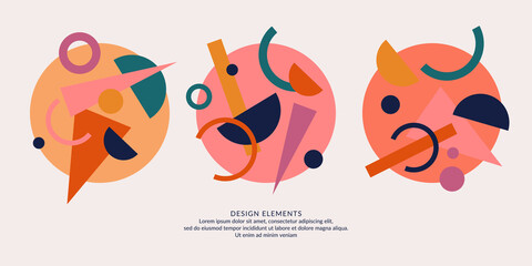 Abstract elements in retro style, a template for your design.