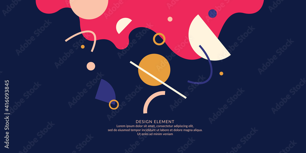 Poster modern backgrounds with abstract elements and dynamic shapes. compositions of colored spots. vector 