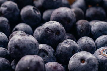 blueberries on a wooden table