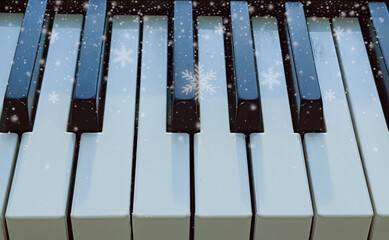 piano keys close up