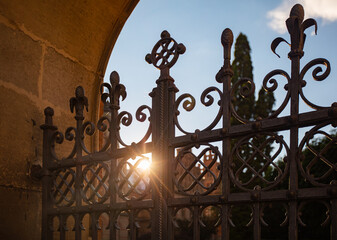 CHERNIVTSI, UKRAINE - JUNE 16, 2017: Gate at Chernivtsi university