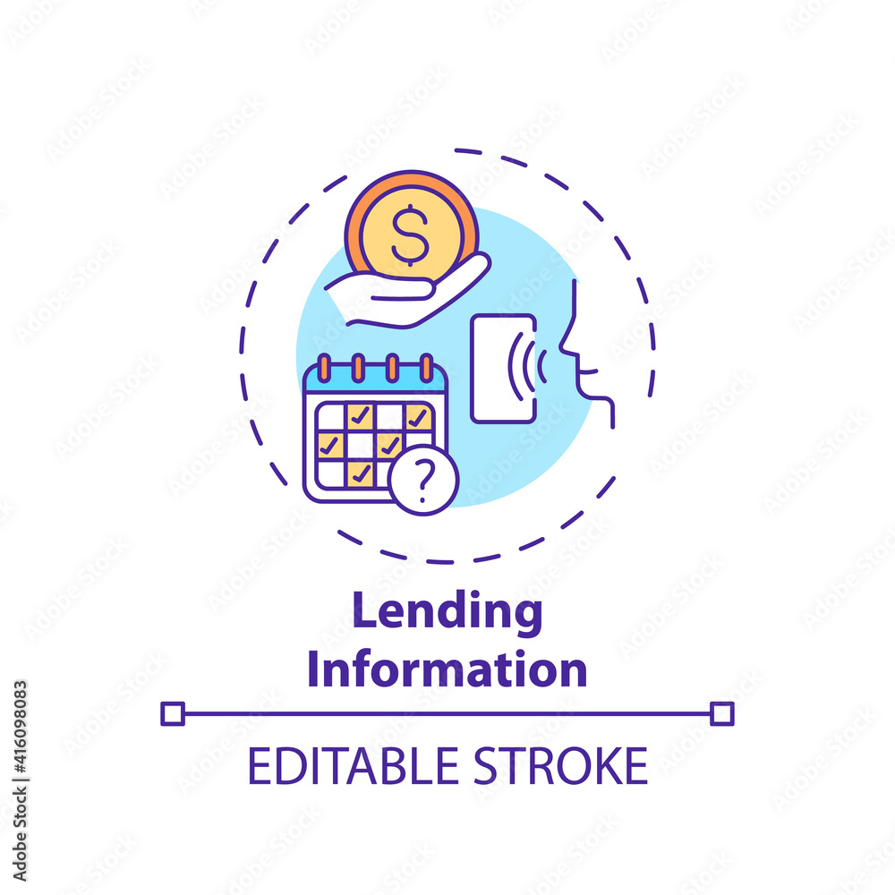 Aufkleber lending information concept icon. online library helpline idea thin line illustration. finding infor