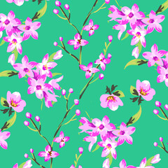 Obraz na płótnie Canvas Watercolor Flower background.  Liberty style. fabric, covers, manufacturing, wallpapers, print, gift wrap.