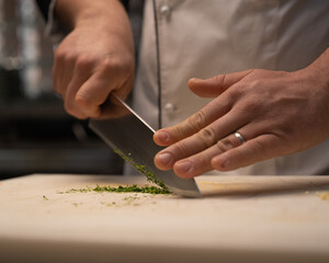 chef cutting vegetables