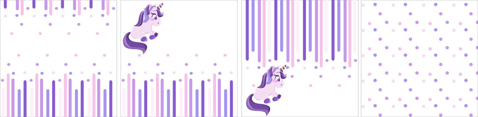 
set of cards, baby, kids, rainbow, unicorns, baby, horse, pony, animal, cartoon, invitation, party, label, kids, mimi, children, clouds, stars, cutie, fairy tale, fantasy, toy, sea animal, horn, myth