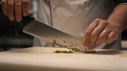 chef cutting vegetables