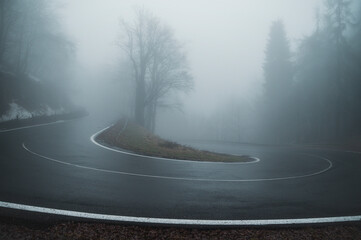road in fog