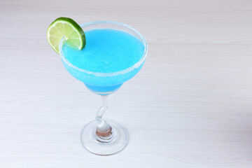 Colorful drinks, Italian sodas with ice, fruit flavors on white wooden background