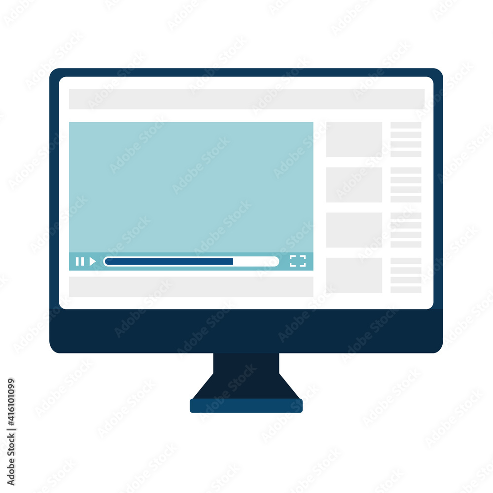 Poster desktop computer device isolated icon vector illustration design