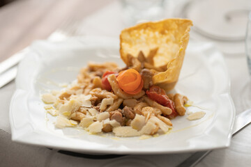 Italian pasta, chef preparation