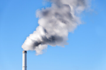 Factory chimney with smoke