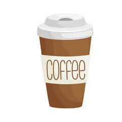 coffee in take away container icon vector illustration design