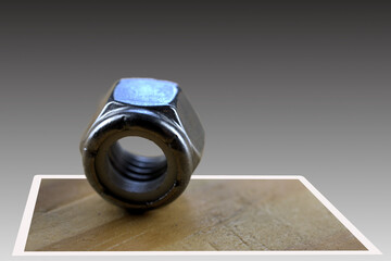  nut pop out on wooden table 
