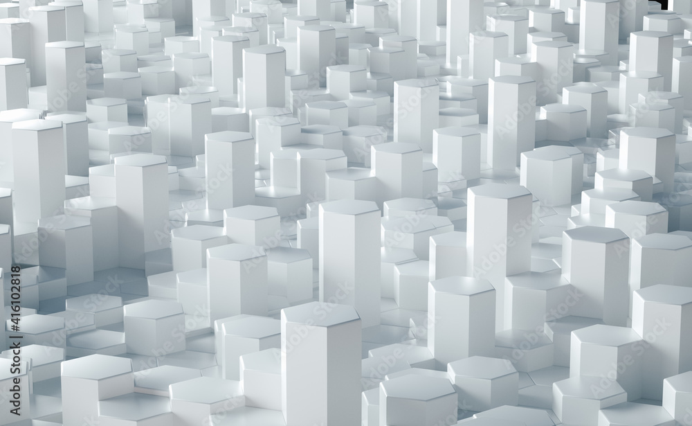 Poster white geometrical background structure. 3d render