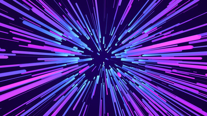 3D colorful geometric cylinder star explosion animation, abstract glow square starburst line ray beam, creative geometry digital background