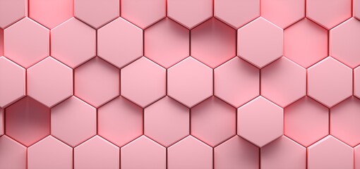 3D Illustration. White geometric hexagonal abstract background. Futuristic and technology concept.