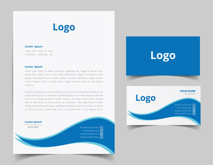 Corporate Letterhead and Business Card Set, Elegant and minimalist style business template design and Stationery set. Full Vector.